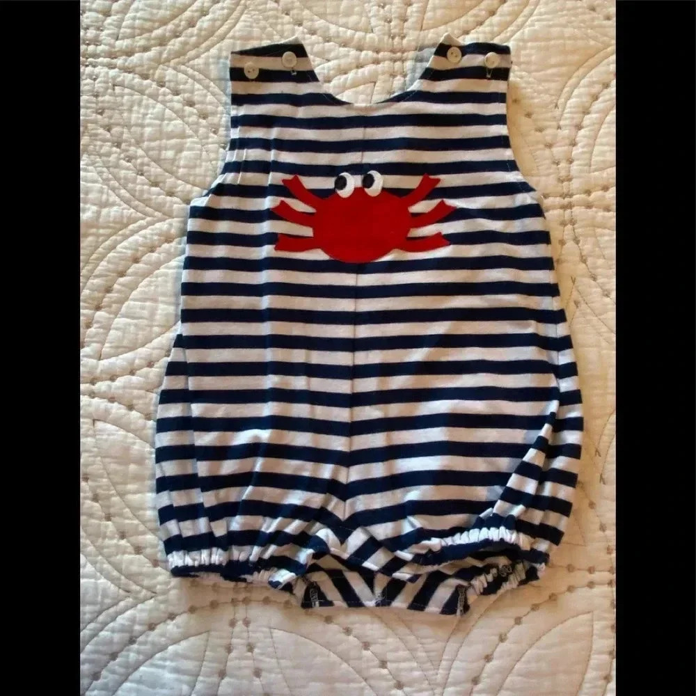 - Navy/white striped bubble 🦀. Preppy. Nautical.